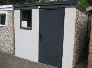 An 8' x 10' model with optional textured finish on the front
