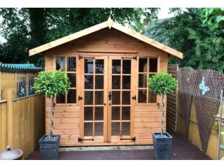 An 8ft wide Summerhouse, standard spec with optional bearers