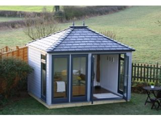 A 10' x 8' Dukesbury with off-set doors, door position D