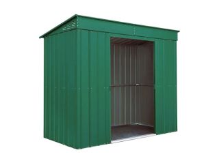 An 8'x4' Globel Pent green with sliding doors open