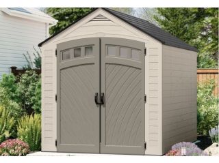 A 7ft wide x 10ft deep/long Suncast Vista